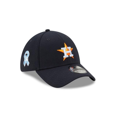 Blue Houston Astros Hat - New Era MLB Father's Day 39THIRTY Stretch Fit Caps USA5478102